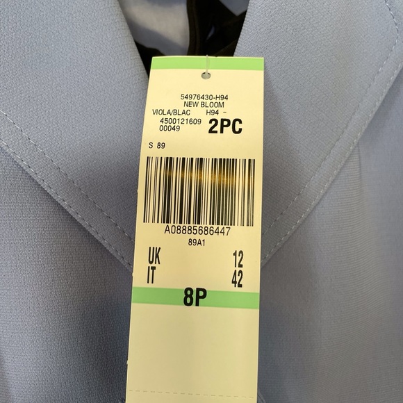 Le Suit Pant Suit, Women’s 2 pc; violet jacket w/black pants. Size 8Petite. NEW - Picture 9 of 13